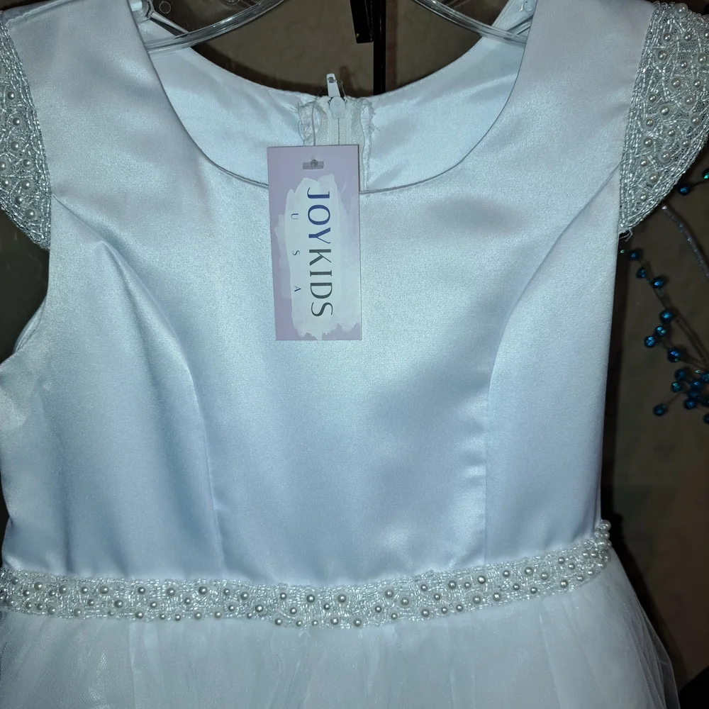 Elegant White Kids Formal Dress